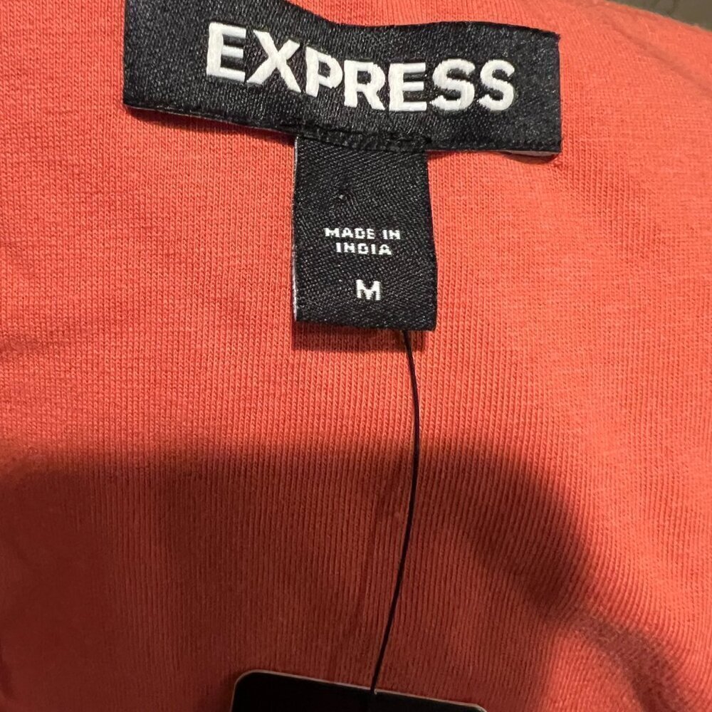 NWT Express Apricot Flutter sleeve faux wrap pepl… - image 11